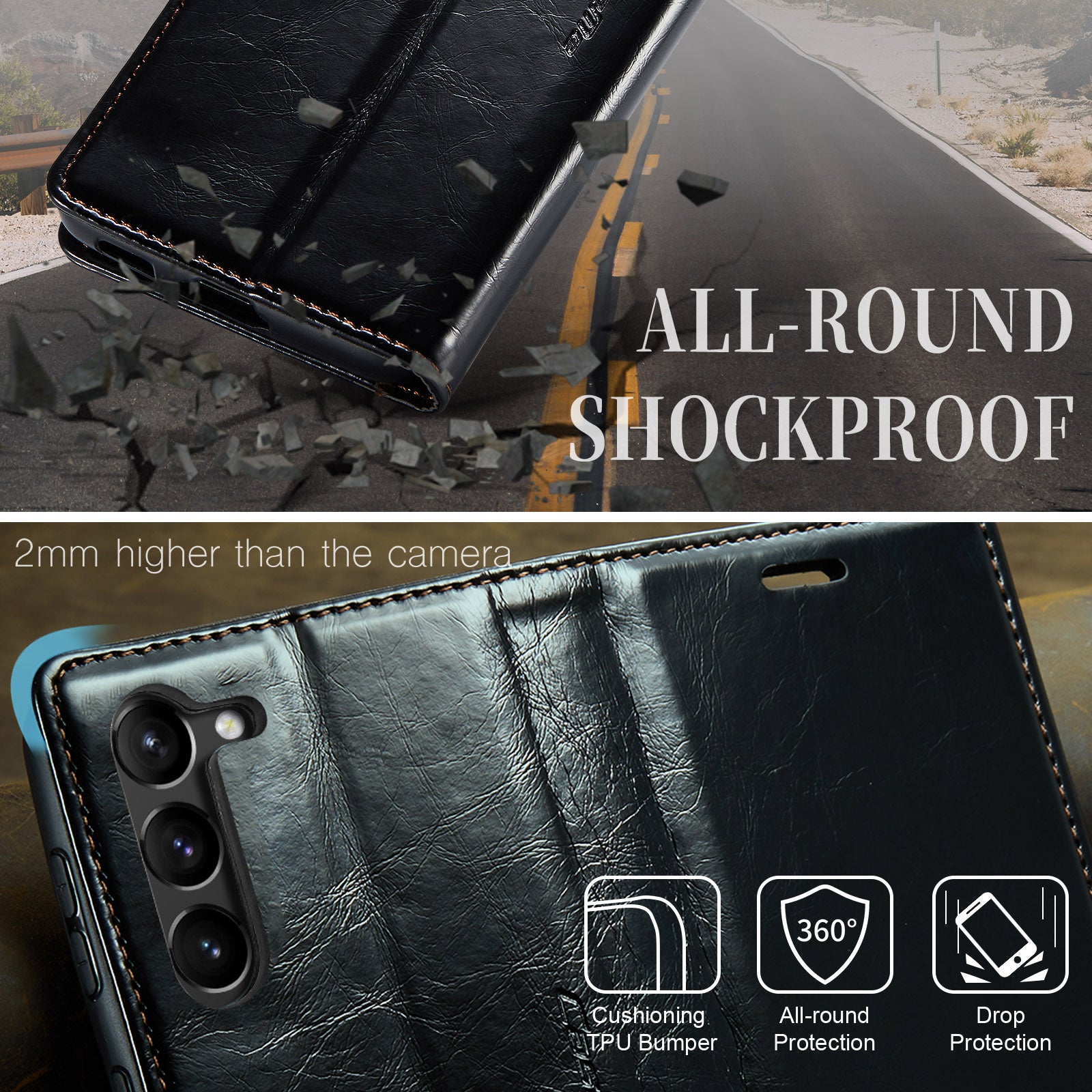 CASEME 003 Series For Samsung Galaxy S23 Full Coverage Waxy Texture Magnetic Auto-absorbed Phone Case Wallet Stand PU Leather Cell Phone Cover CASEME 003 Series For Samsung Galaxy S23 Full Coverage Waxy Texture Magnetic Auto-absorbed Phone Case Wallet Stand PU Leather Cell Phone Cover